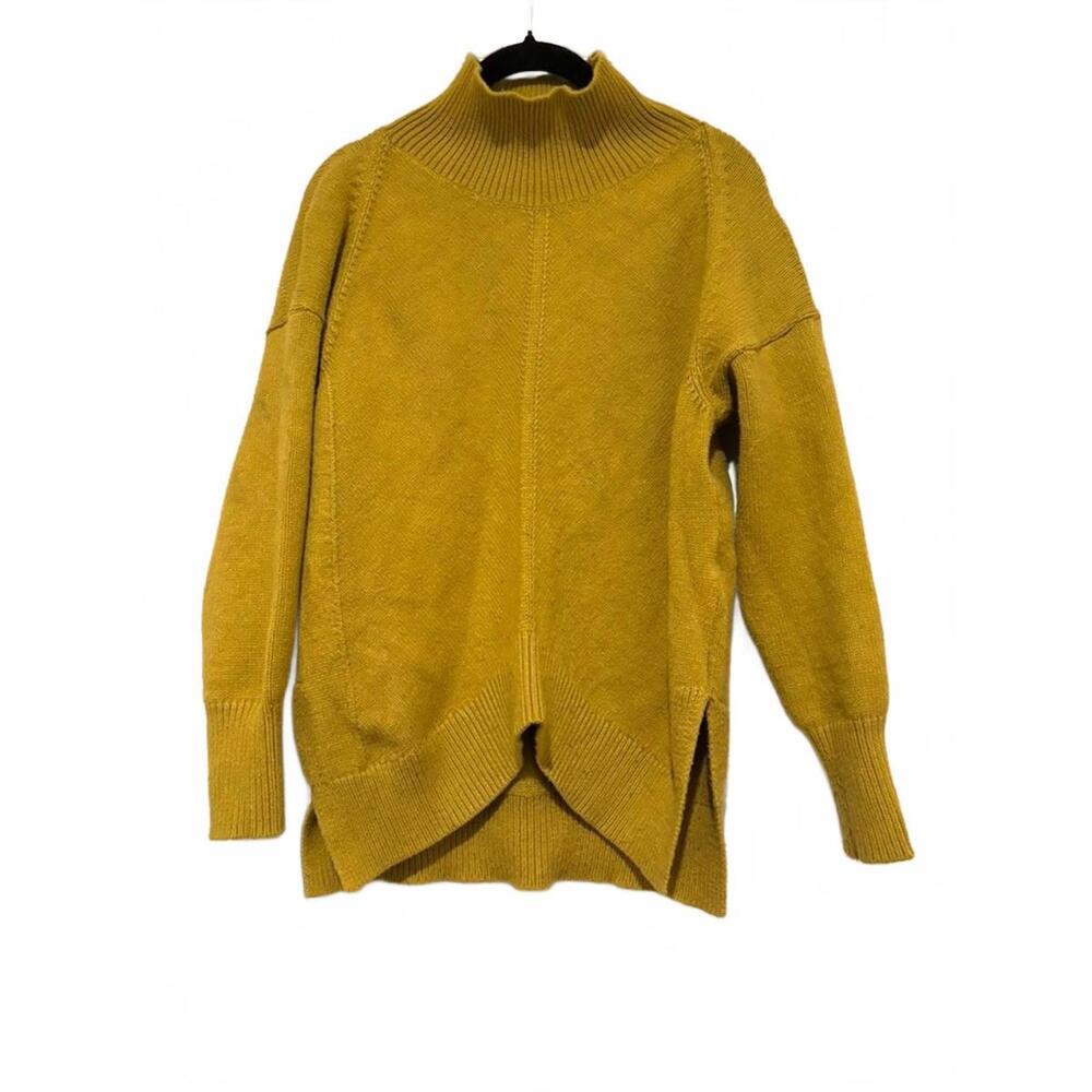 Anthropologie Maeve mustard mock neck oversized XXS sweater #1672